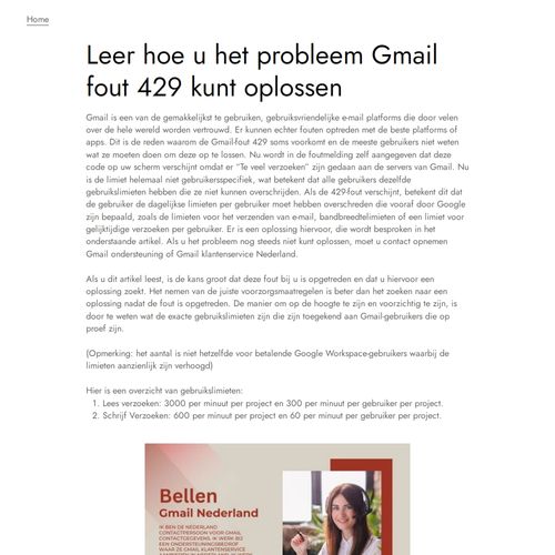 Leer hoe u het probleem Gmail fout 429 kunt oplossen