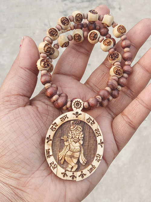 Shri Krishna Tulsi Locket with Mahamantra Mala