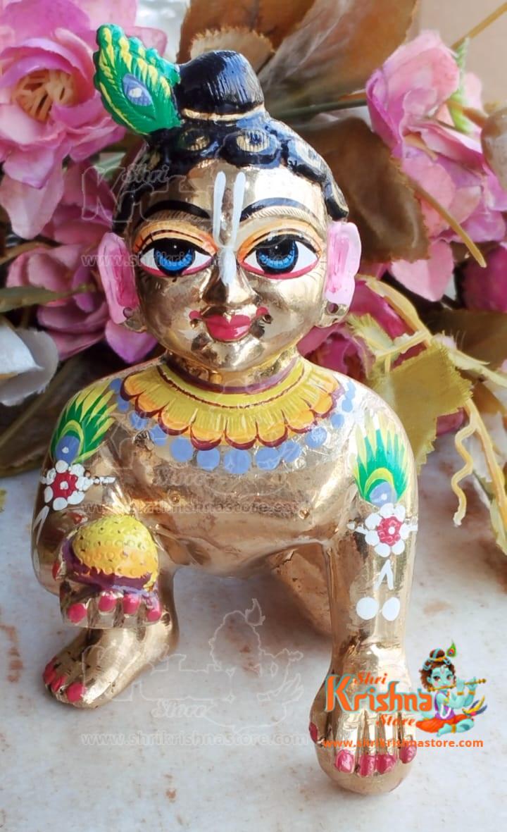 Smile Face Bal Laddu Gopal Ji Brass Idol-8 No