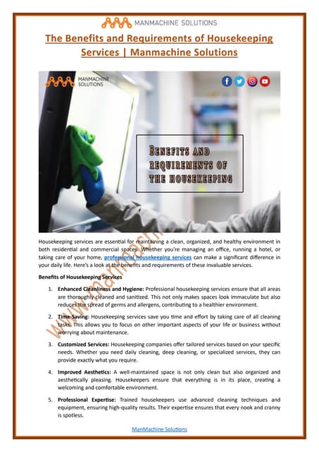 The Benefits and Requirements of Housekeeping Services - Manmachine Solutions.pdf