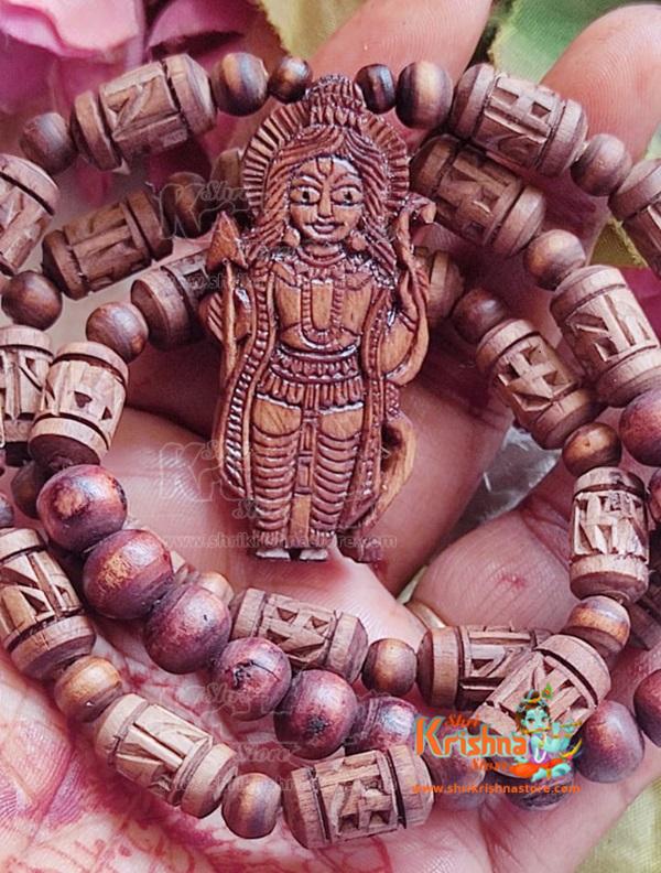 Dhanush Dhari Mere Prabhu Shri Ram Tulsi Locket With Ram Mala