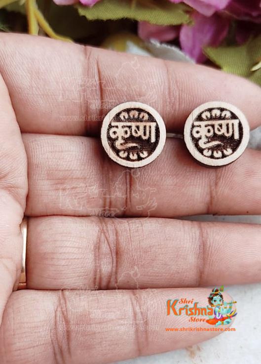 Beautifully Krishna Carved Shayma Tulasi Earrings Studs