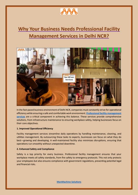 Why Your Business Needs Professional Facility Management Services in Delhi NCR? | PDF