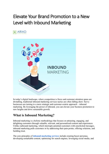 Elevate Your Brand Promotion to a New Level with Inbound Marketing.pdf