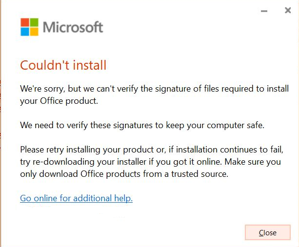 Resolving "Can't Verify the Signature" Errors in Software