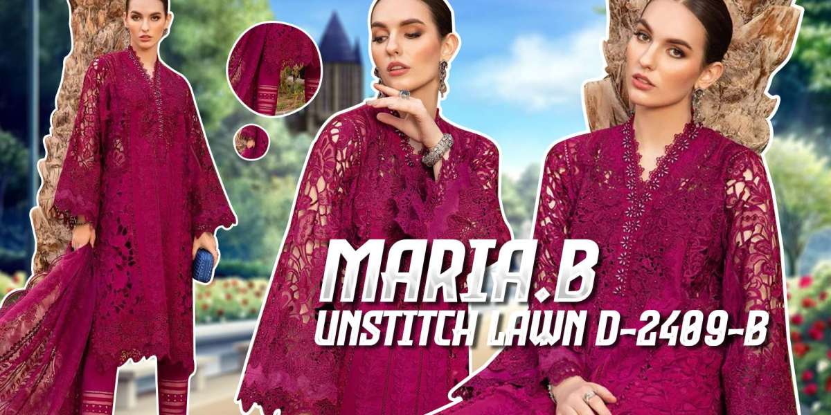 Maria B. Unstitched Embroidered Cotton Satin Suit | CST-808: A Fashion Statement for Modern Elegance