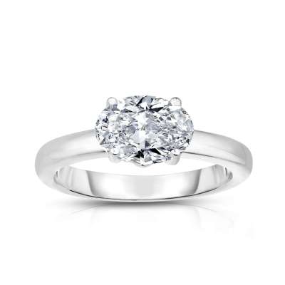 14K White Gold Oval Lab Grown East West Diamond Ring Profile Picture