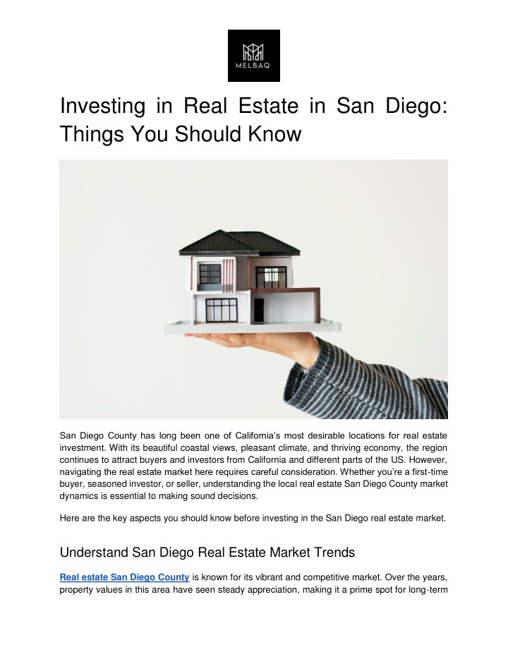 PPT - Investing in Real Estate in San Diego-Things You Should Know PowerPoint Presentation - ID:13942879